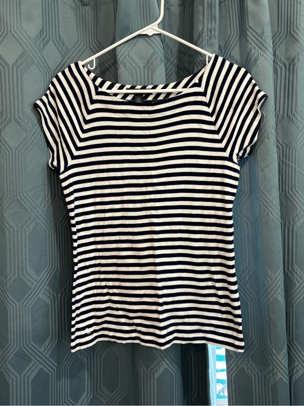 Lauren Ralph Lauren Classic Striped Boatneck Women’s Top - Black & White